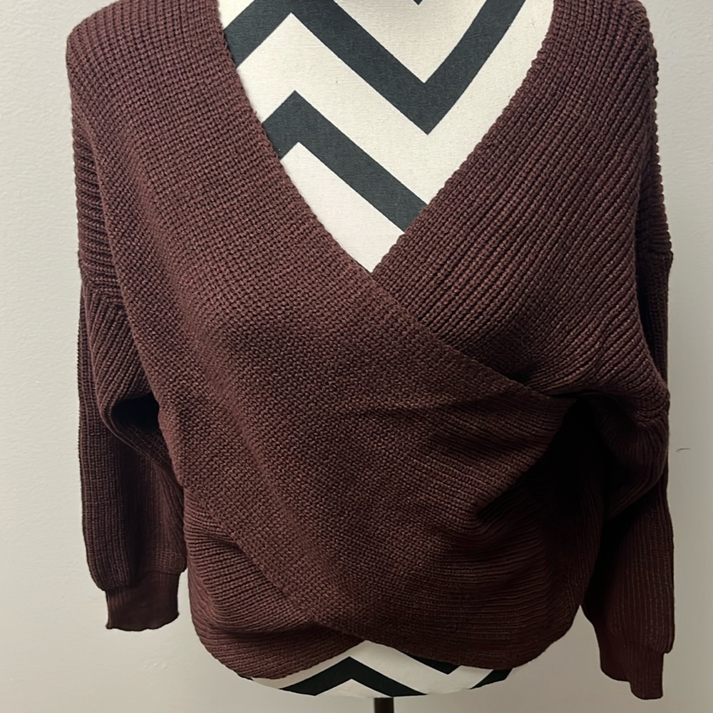 SHEIN wrap front sweater size L